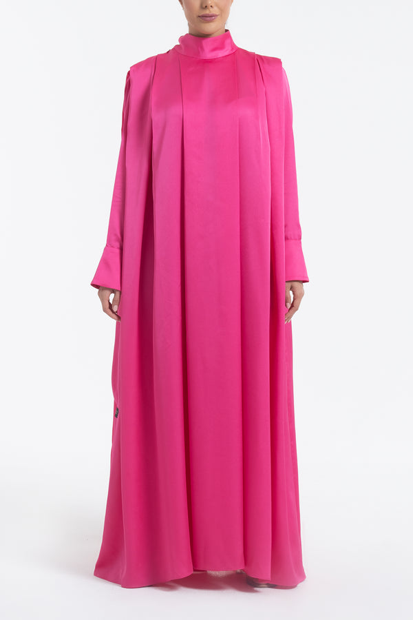 Satin Dress - Fuchsia