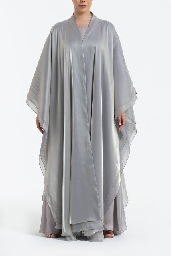 Layered Metallic Organza Abaya