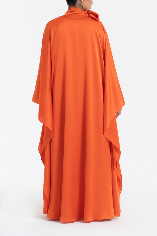 Satin Kaftan - Bright Orange