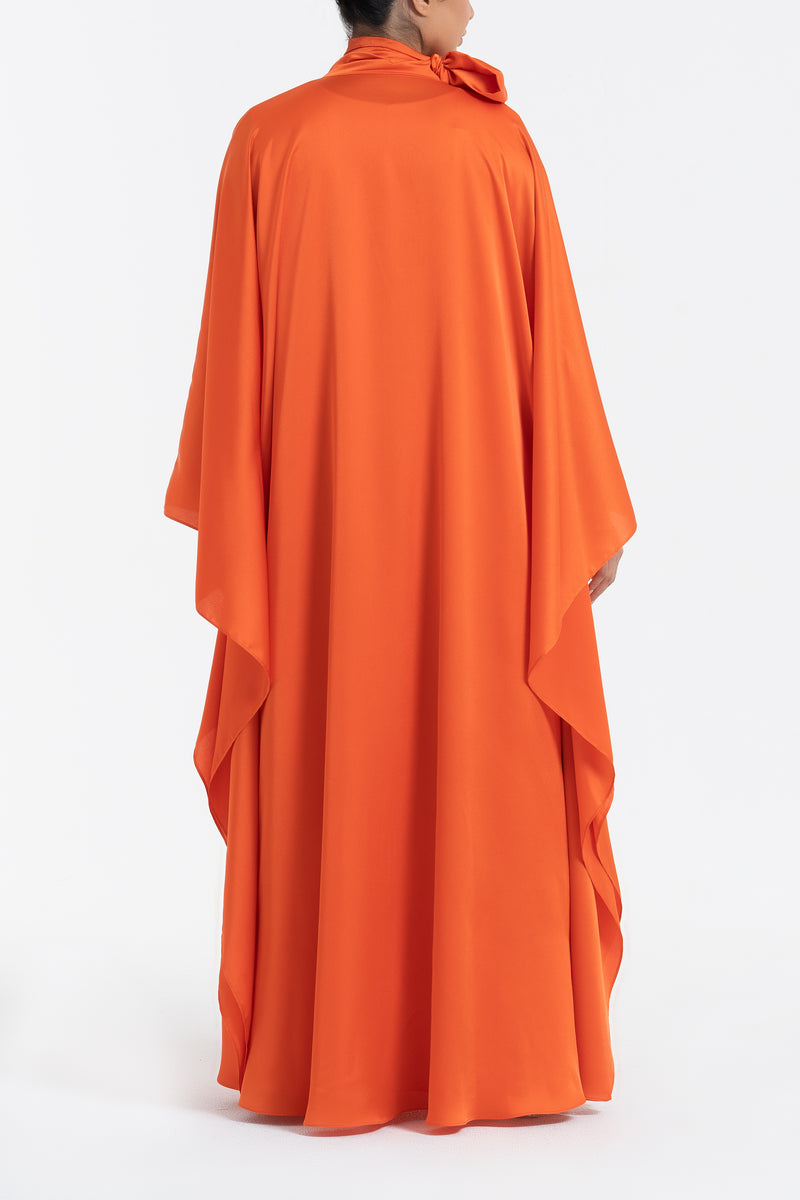 Satin Kaftan - Bright Orange