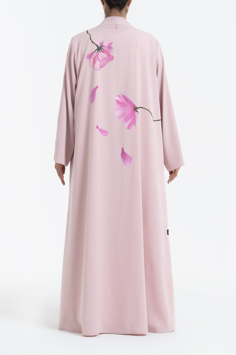 Crepe Abaya with Floral Print