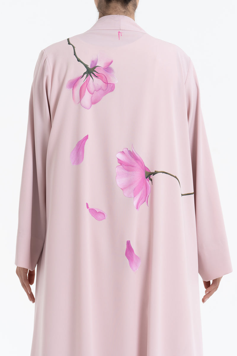 Crepe Abaya with Floral Print