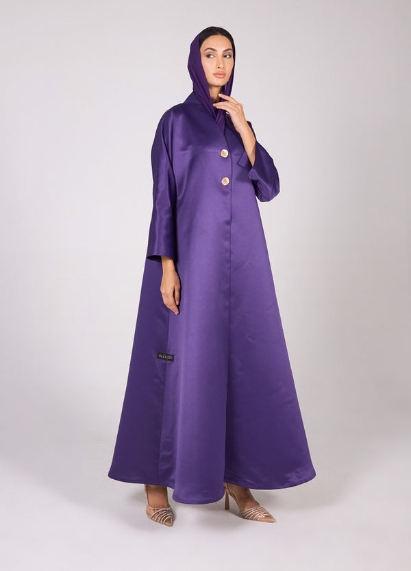 Satin Taffeta Abaya - Purple