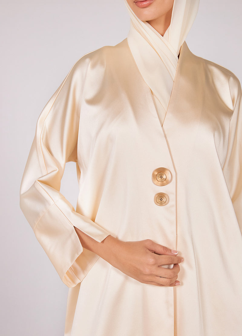 Satin Taffeta Abaya - Gold