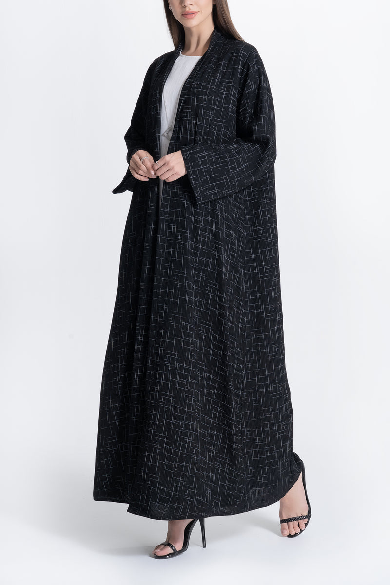 Zoom with Geometry Lines Abaya