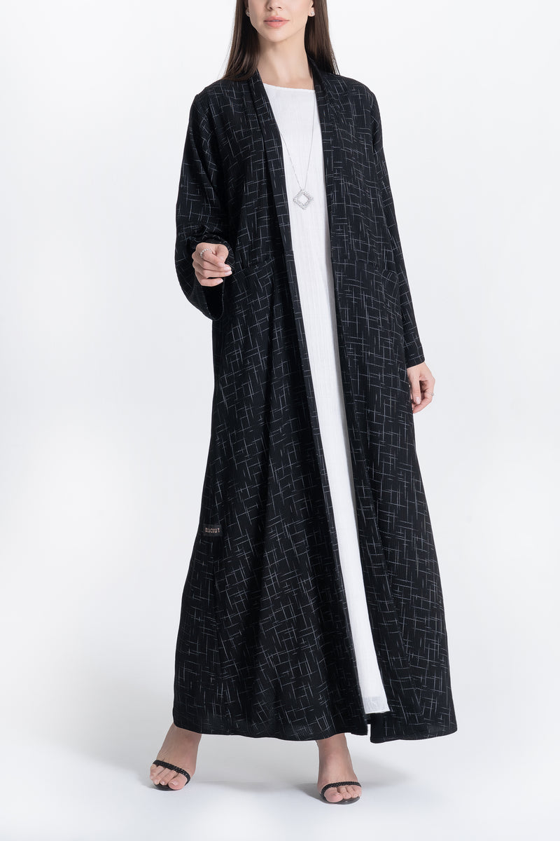 Zoom with Geometry Lines Abaya