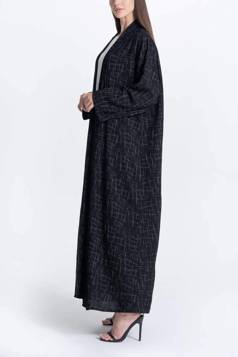 Zoom with Geometry Lines Abaya