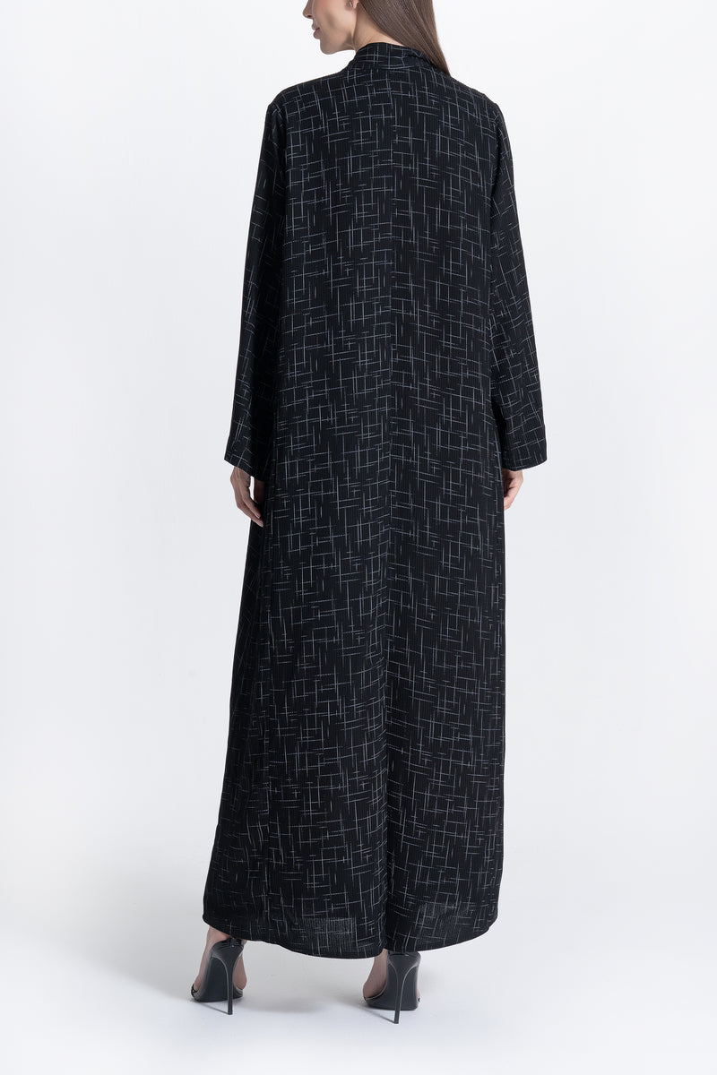 Zoom with Geometry Lines Abaya