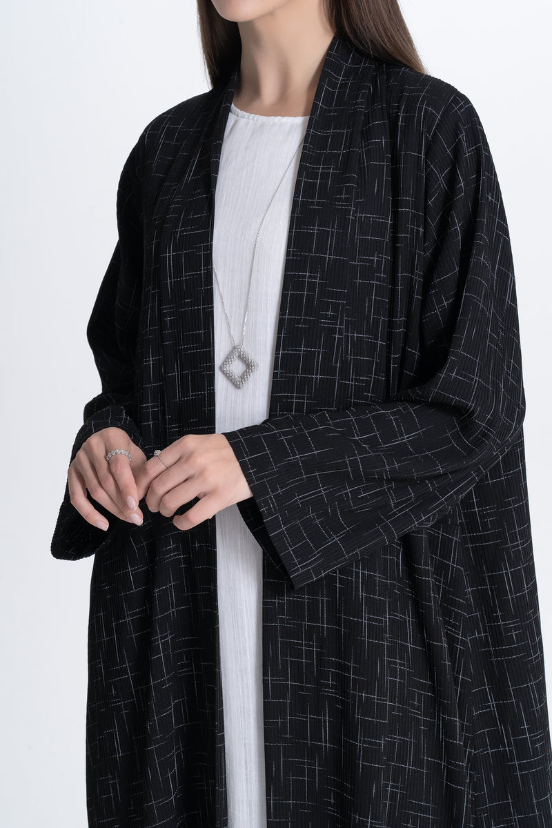 Zoom with Geometry Lines Abaya