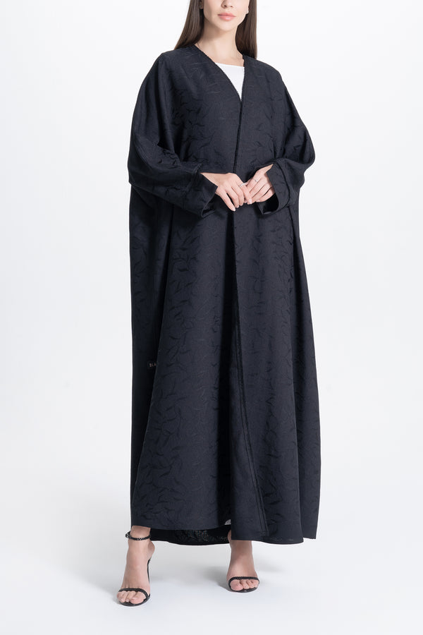 Woven Leaves A-Line Abaya