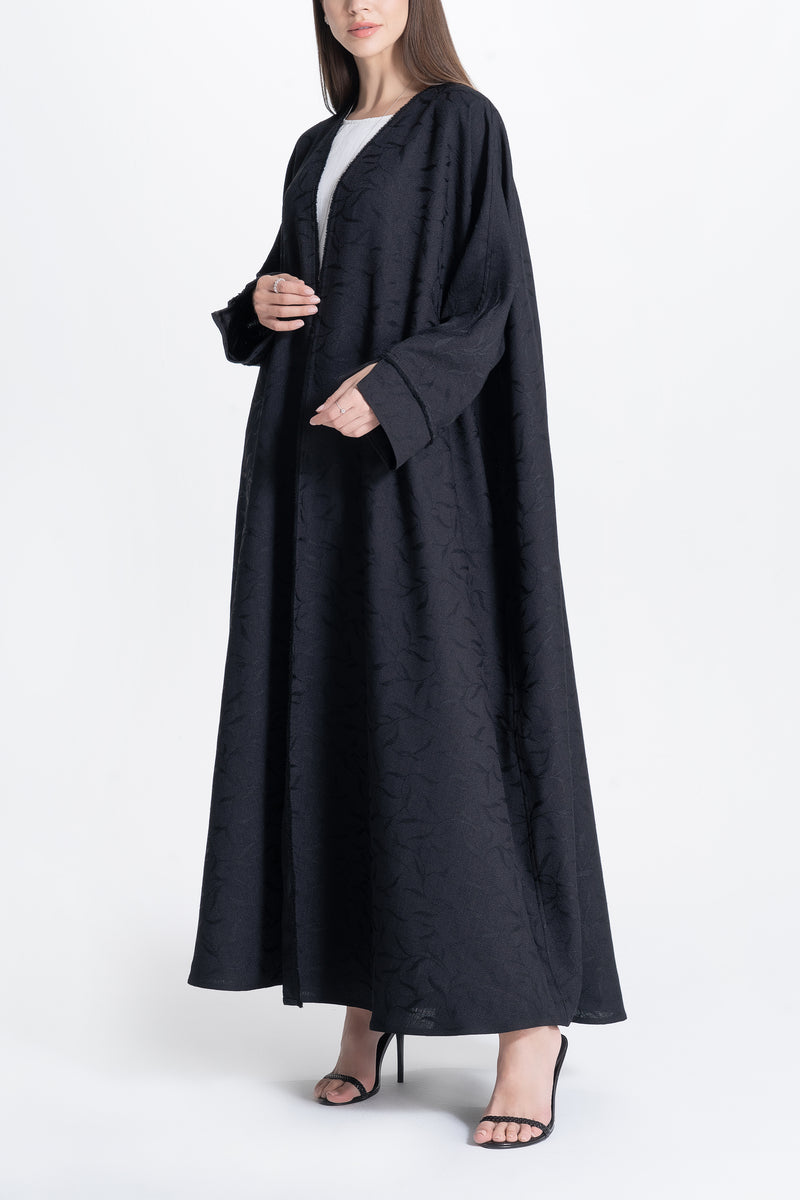 Woven Leaves A-Line Abaya