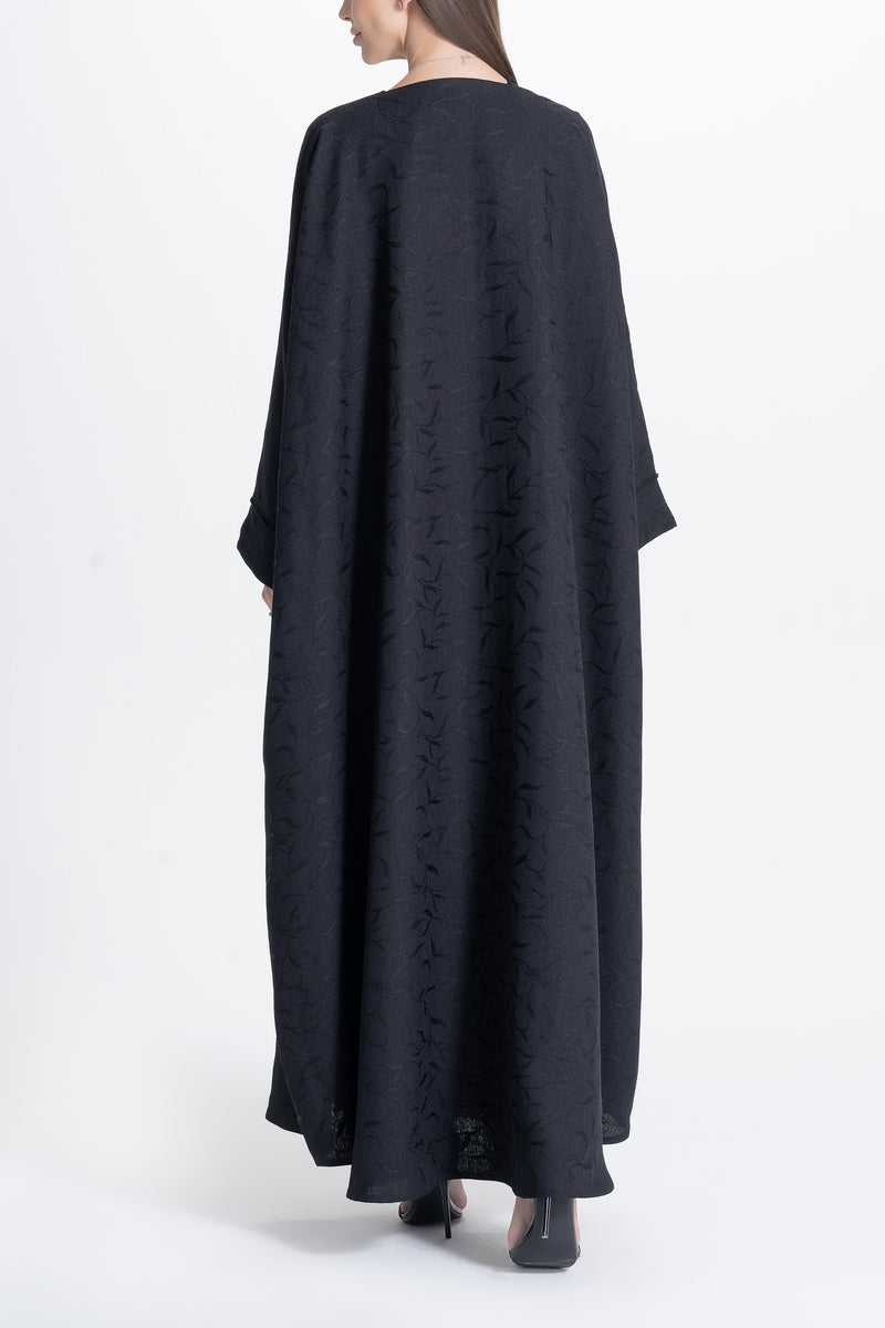 Woven Leaves A-Line Abaya