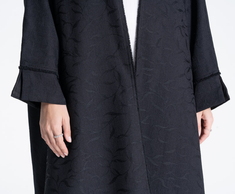 Woven Leaves A-Line Abaya