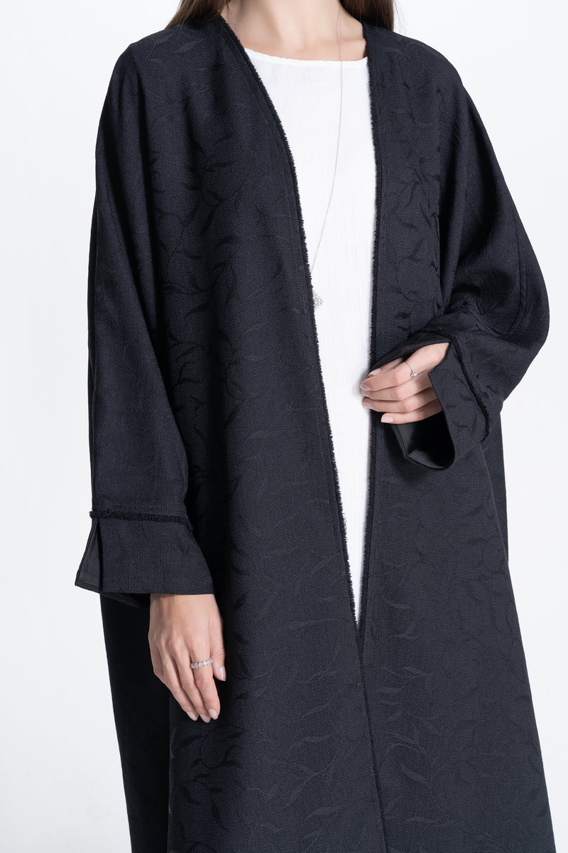 Woven Leaves A-Line Abaya