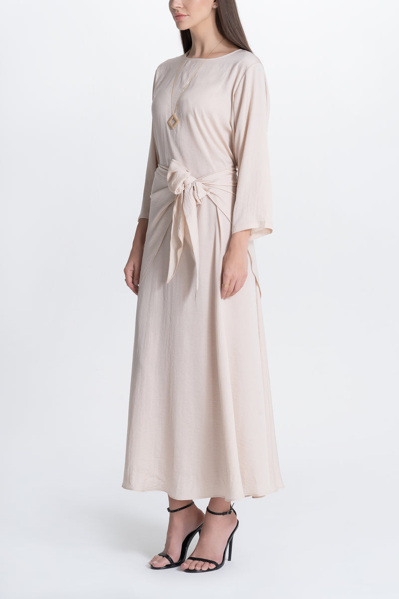 Twill Suit Abaya - Brown