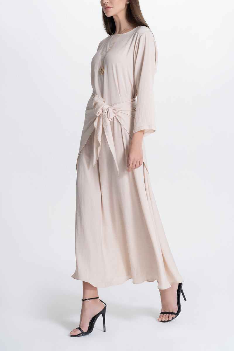 Pintucks Twill Abaya -Two-Tone