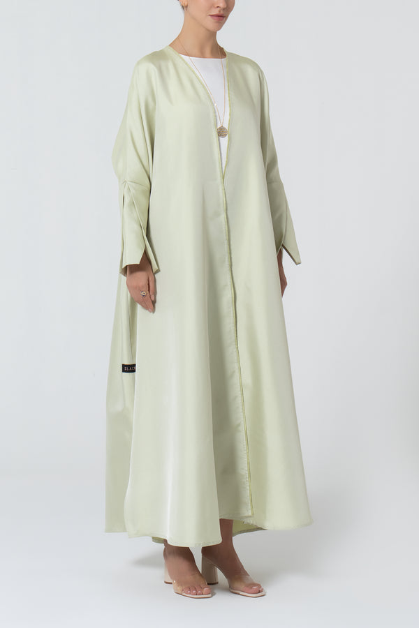 Oversized Taffeta Abaya - Sage Green