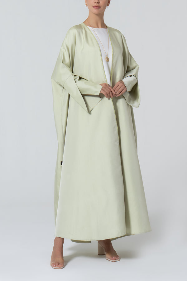 Oversized Taffeta Abaya - Sage Green