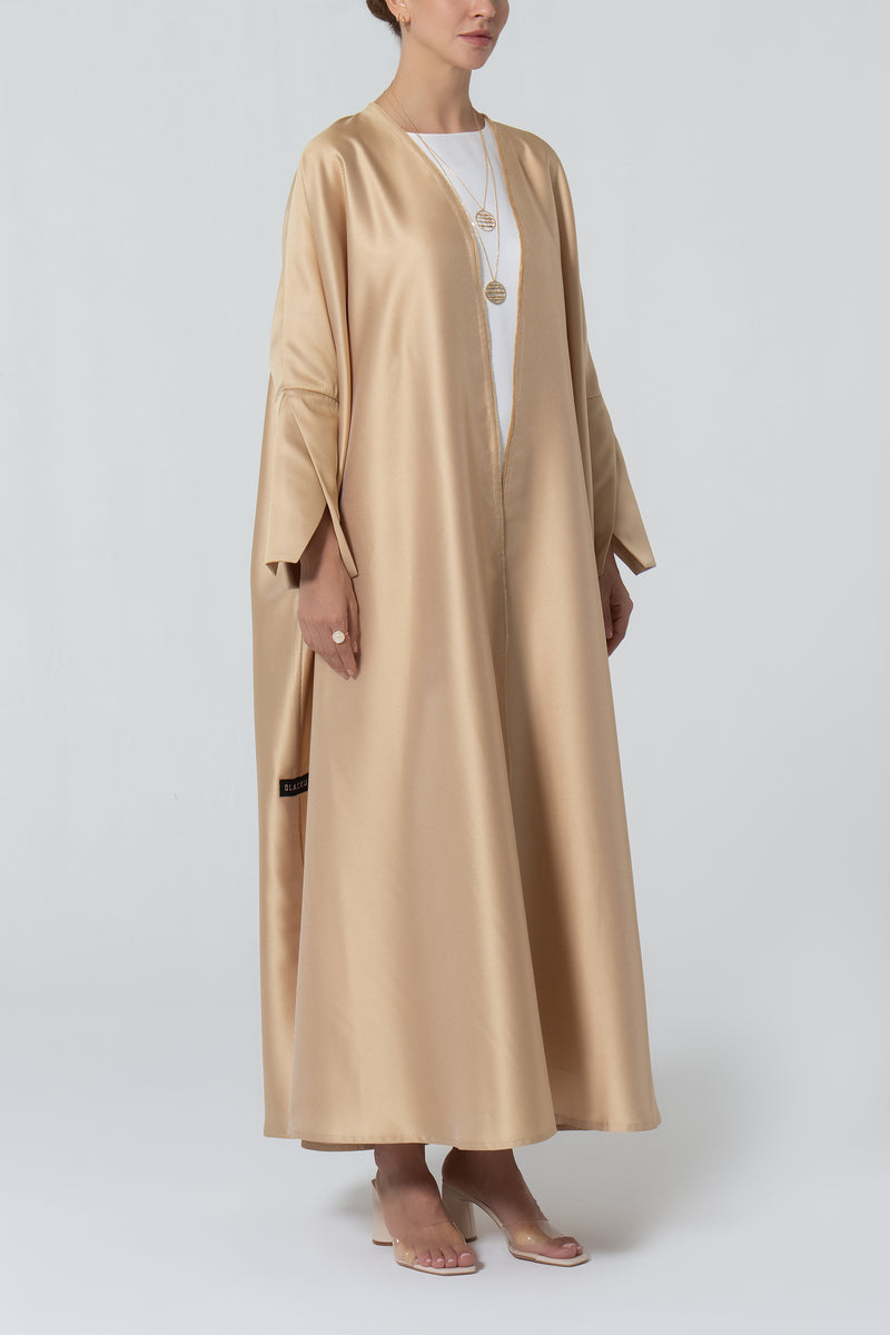 Oversized Taffeta Abaya - Peach