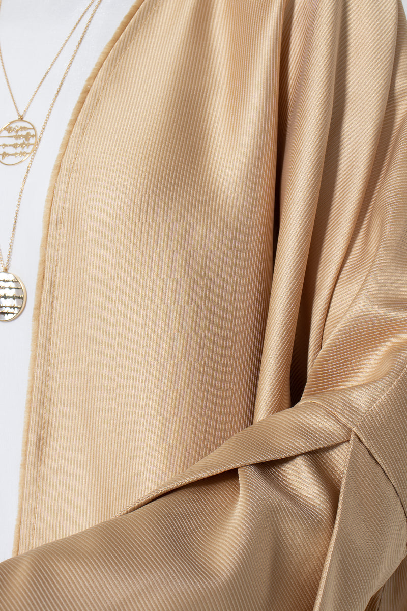 Oversized Taffeta Abaya - Peach