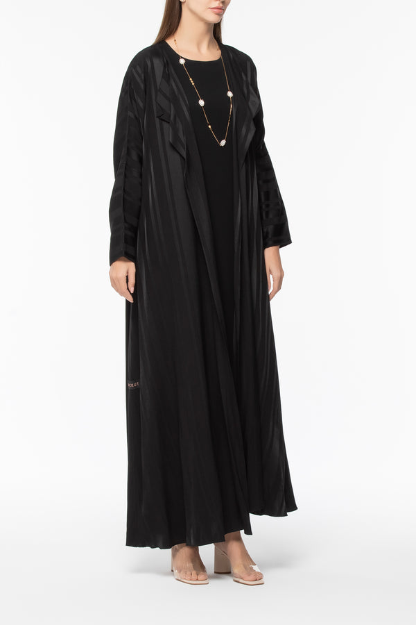 Jacquard Striped Abaya