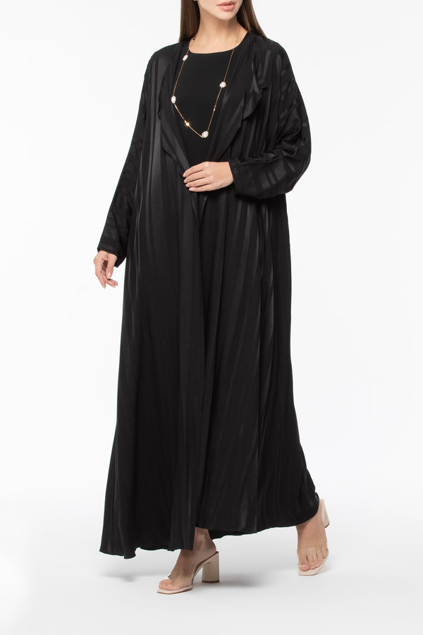 Jacquard Striped Abaya