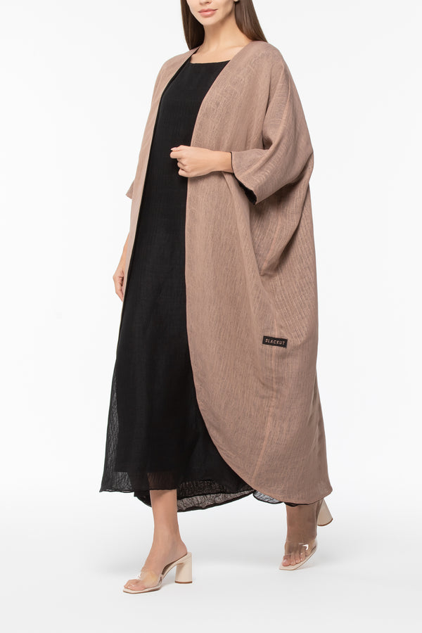 Reversible Wrap Abaya - Brown & Black