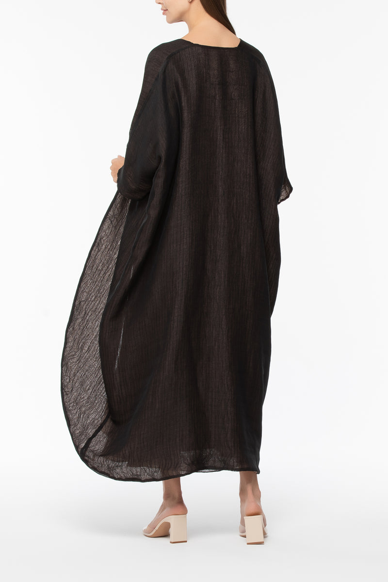 Reversible Wrap Abaya - Brown & Black