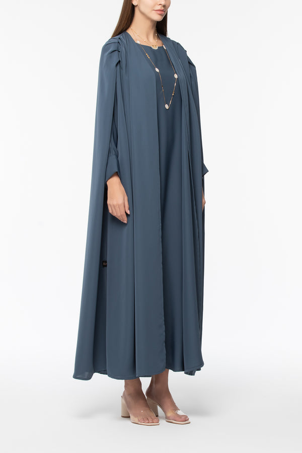 Draped Abaya - Dark Grey