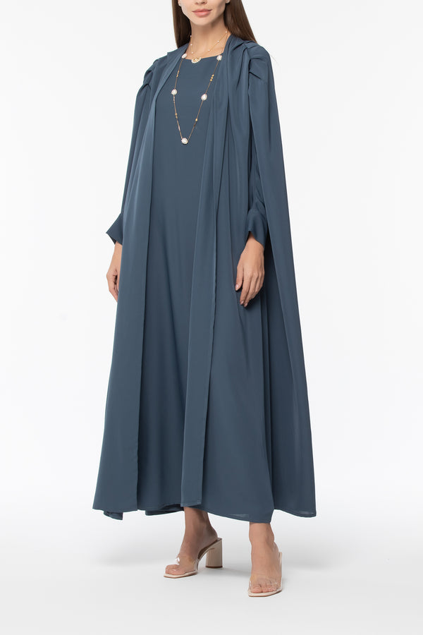 Draped Abaya - Dark Grey