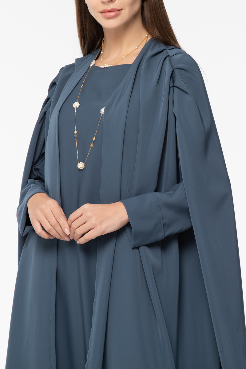 Draped Abaya - Dark Grey