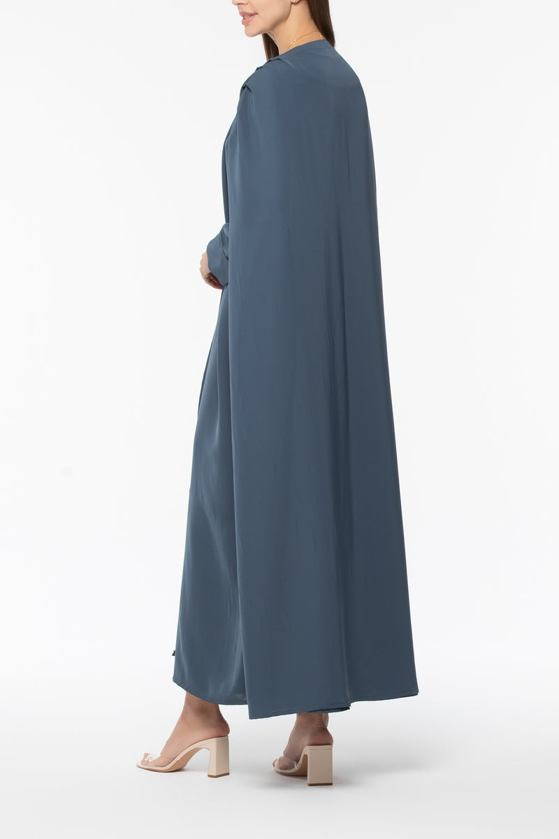 Draped Abaya - Dark Grey