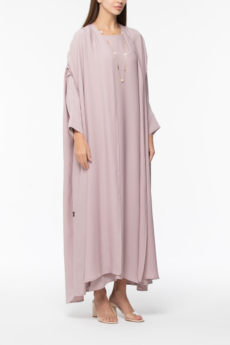 Draped Abaya - Dusty Pink