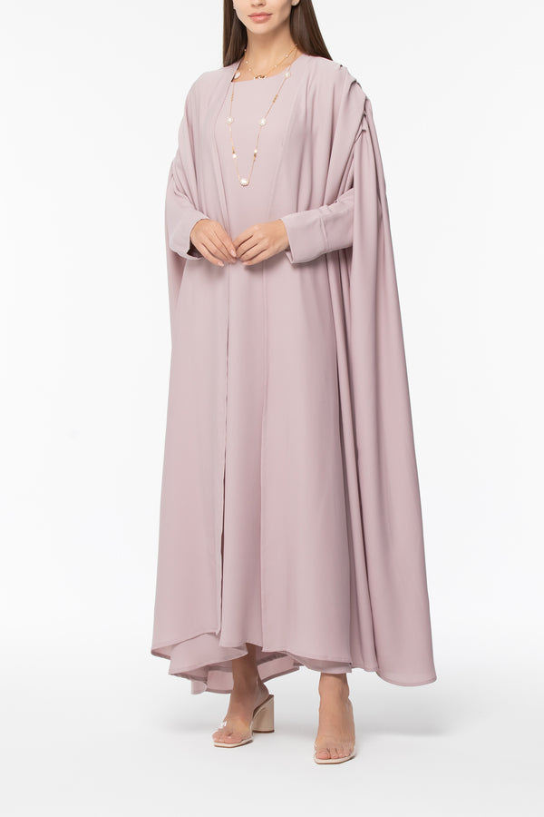 Draped Abaya - Dusty Pink