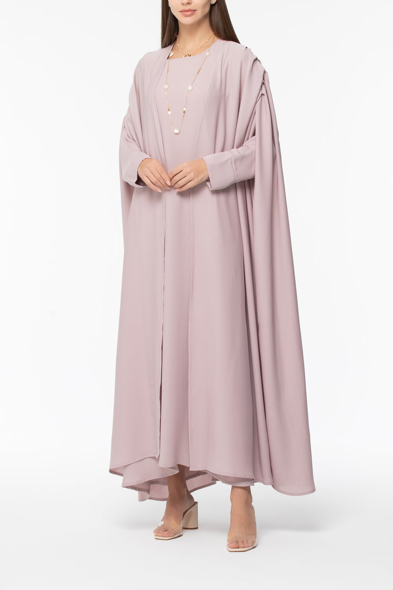 Draped Abaya - Dusty Pink