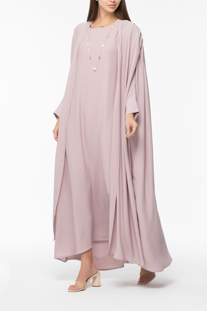 Draped Abaya - Dusty Pink