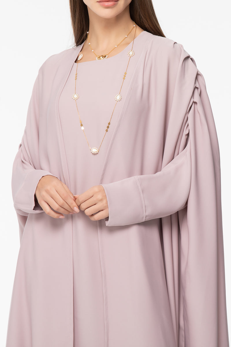 Draped Abaya - Dusty Pink