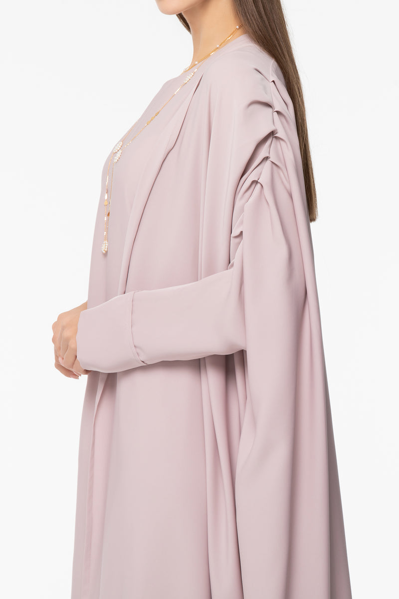 Draped Abaya - Dusty Pink