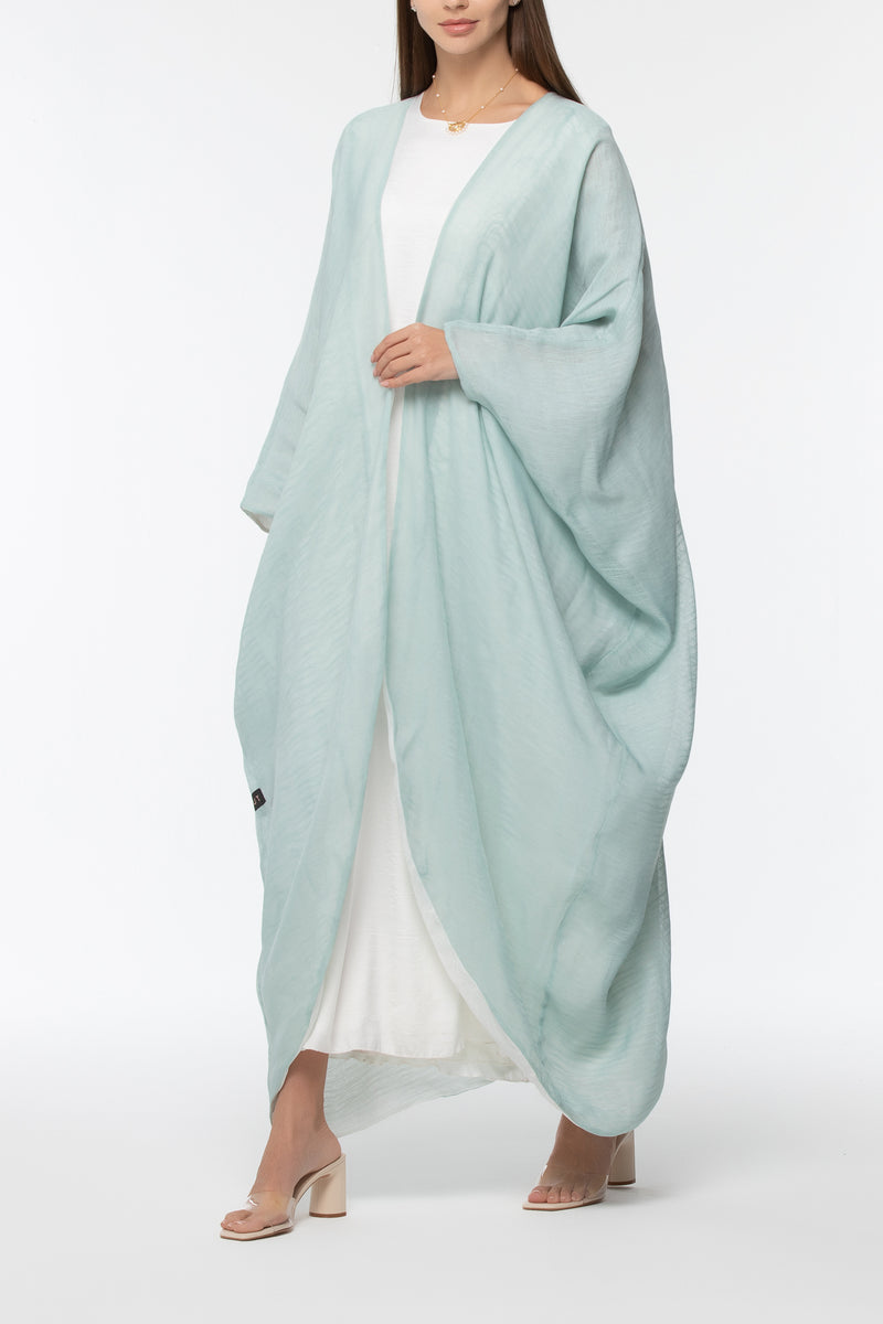 Reversible Wrap Abaya - Tiffany & White