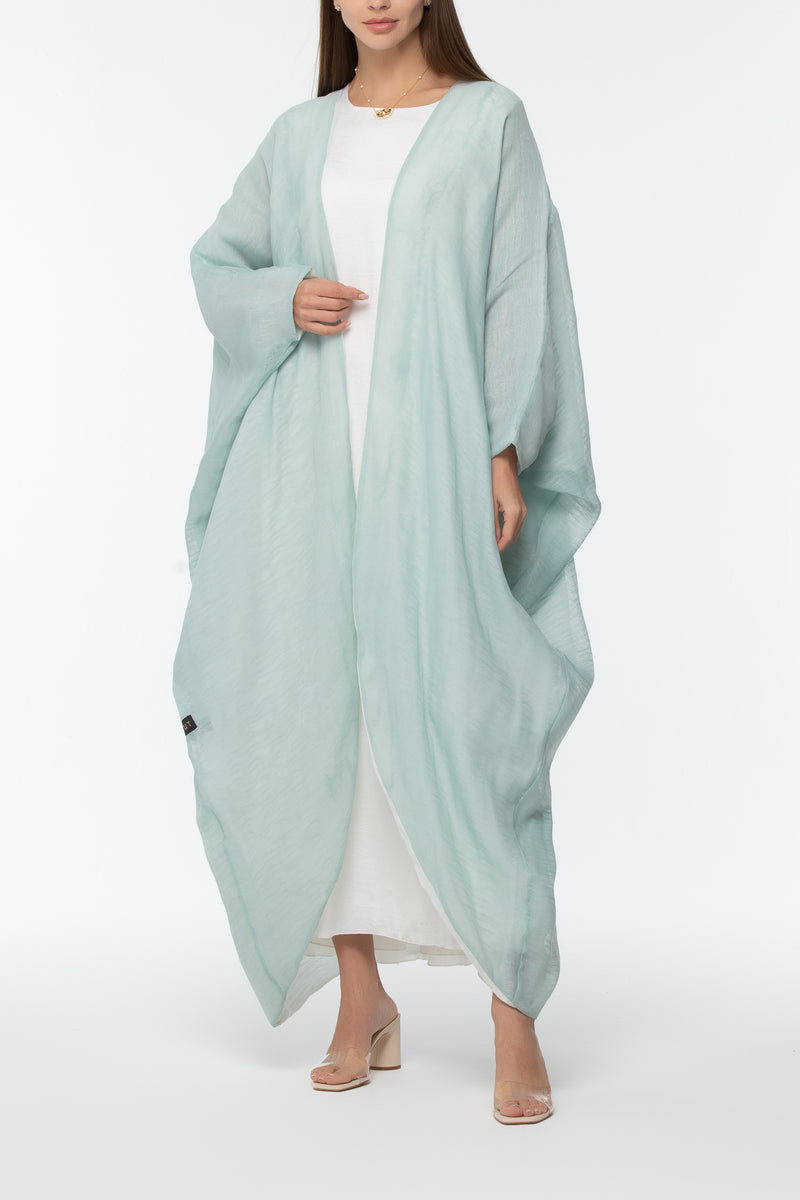 Reversible Wrap Abaya - Tiffany & White