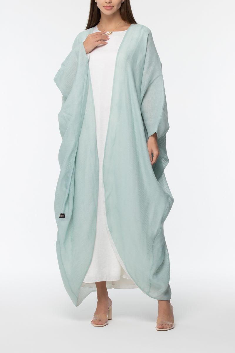 Reversible Wrap Abaya - Tiffany & White