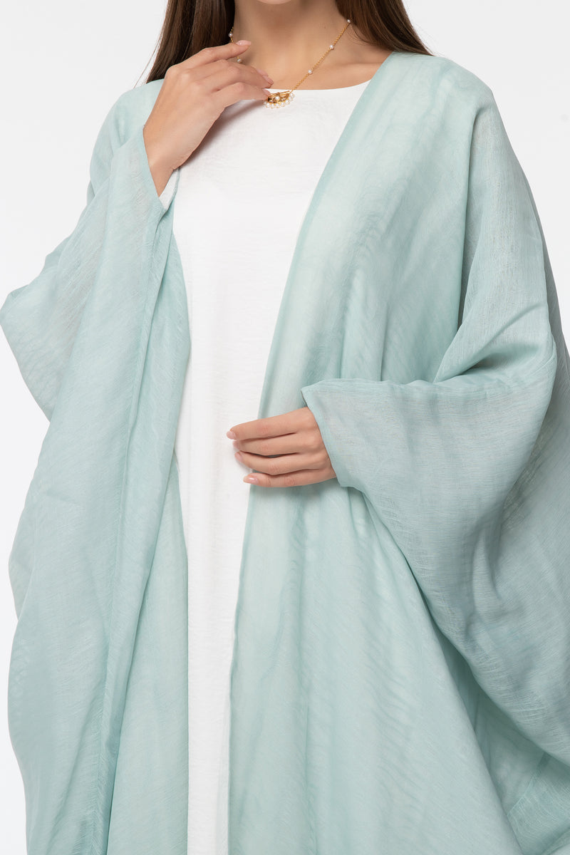 Reversible Wrap Abaya - Tiffany & White