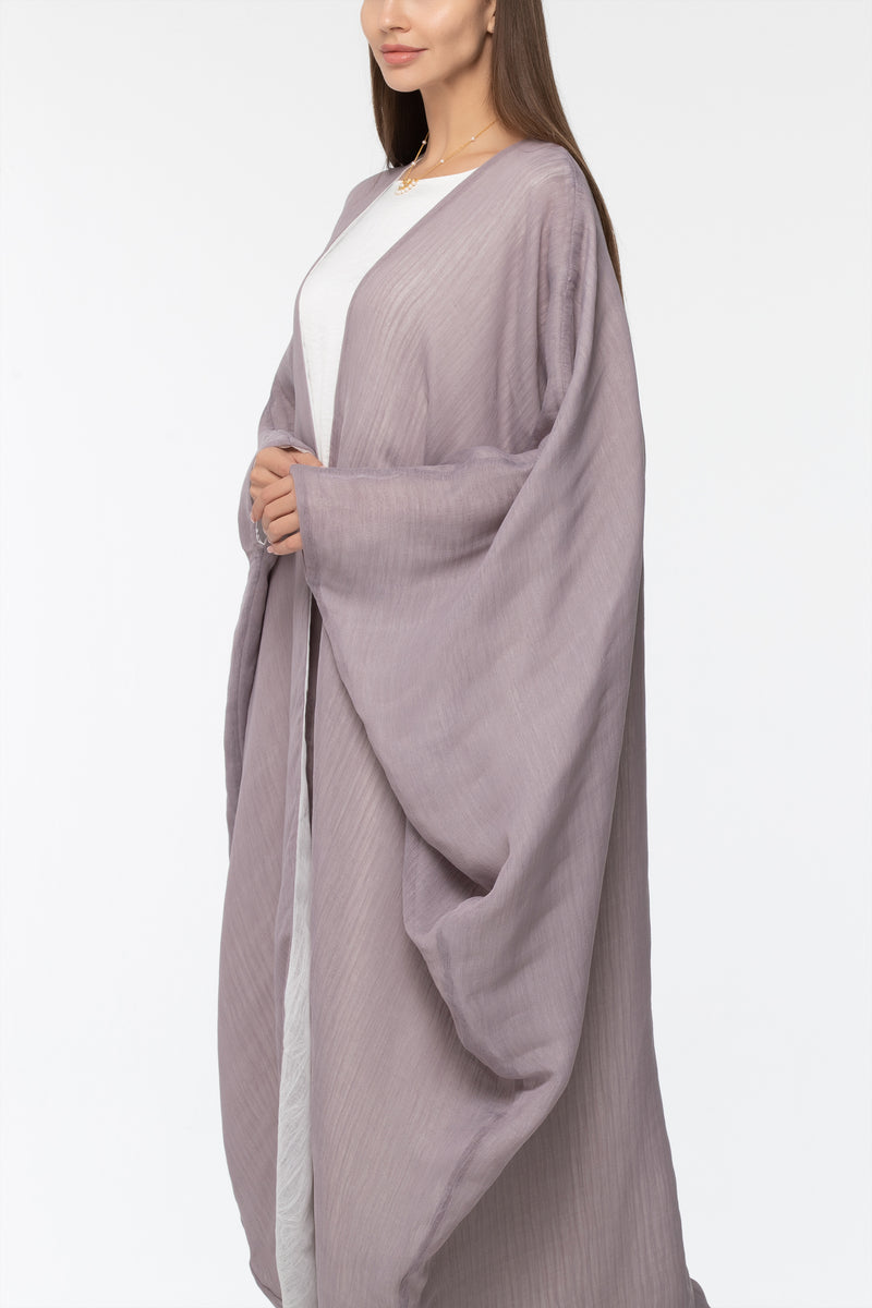 Reversible Wrap Abaya - Grey & White