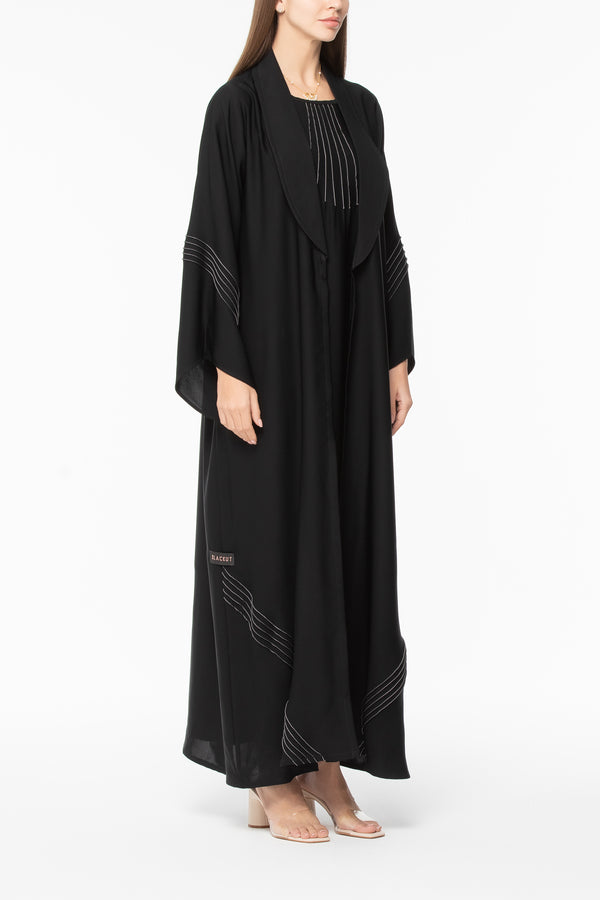 Pintuck Details A-Line Abaya