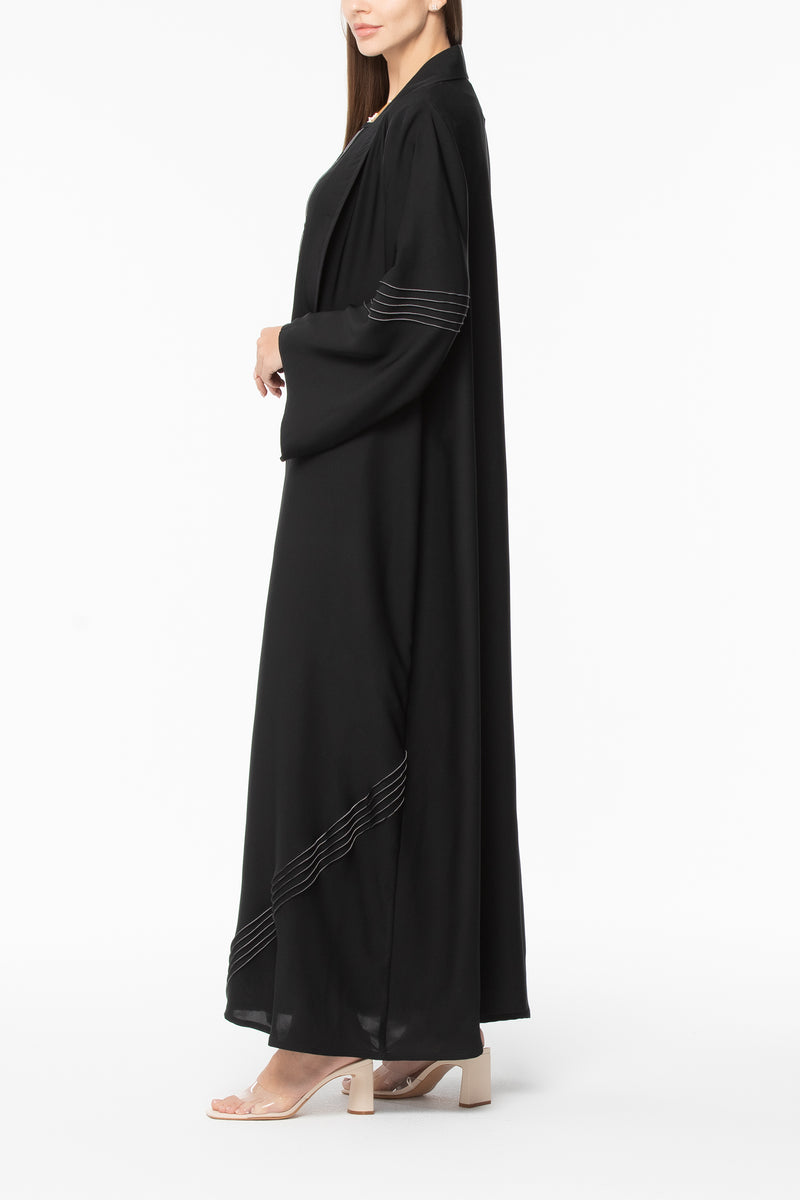 Pintuck Details A-Line Abaya