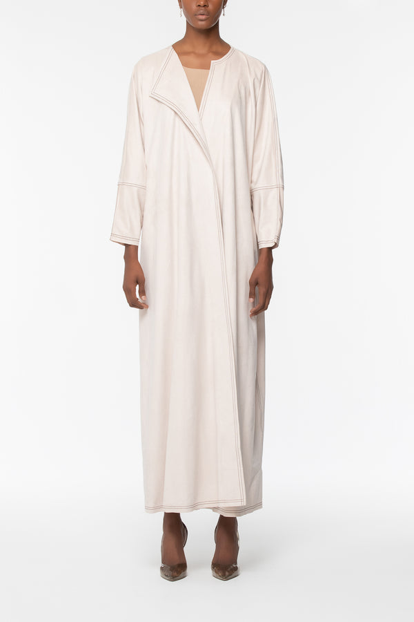 Cozy Straight Abaya - Off-White