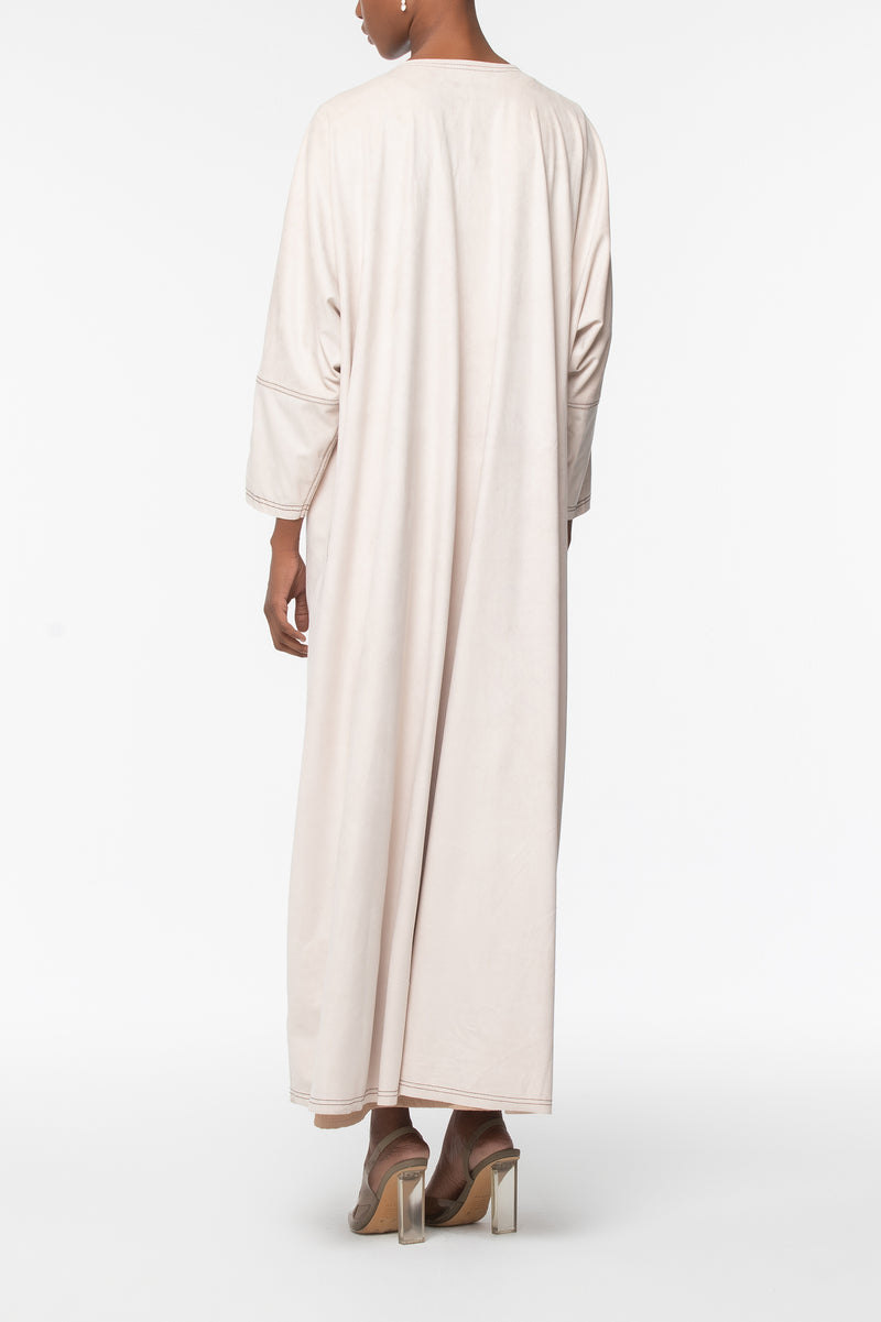 Cozy Straight Abaya - Off-White