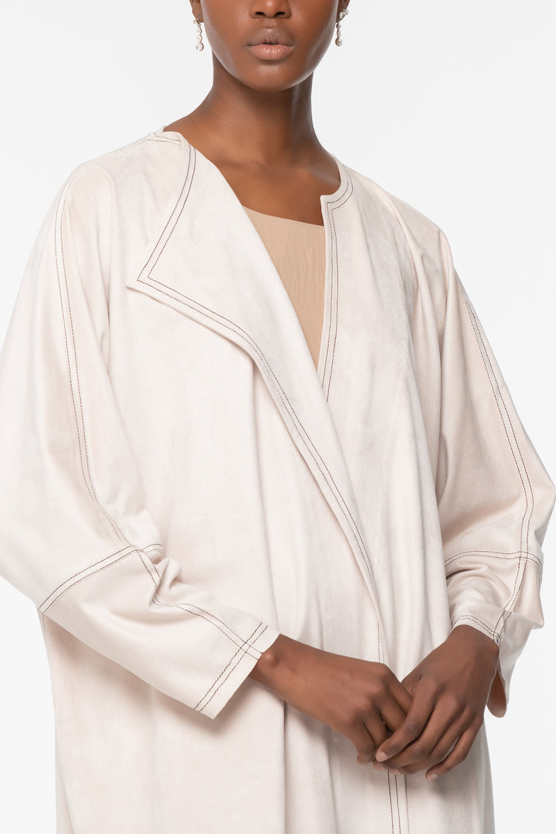 Cozy Straight Abaya - Off-White