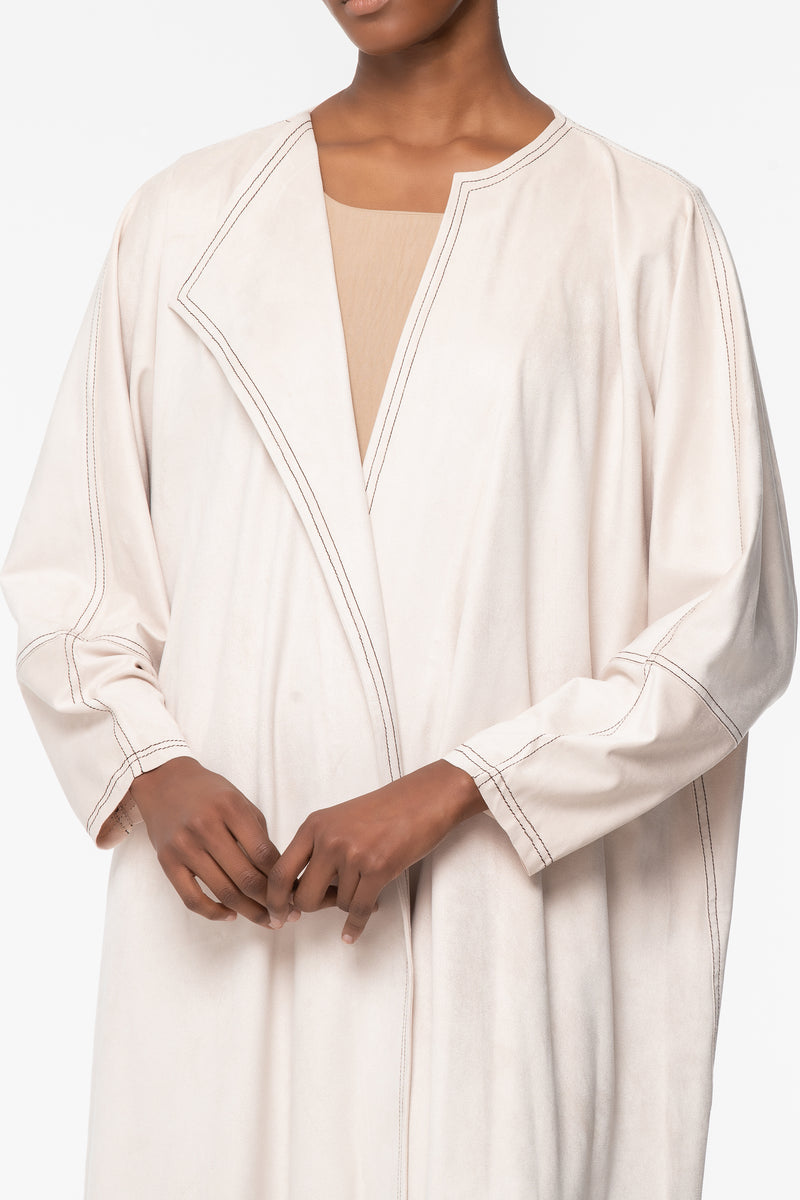 Cozy Straight Abaya - Off-White