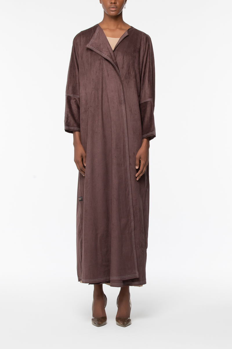 Cozy Straight Abaya - Brown